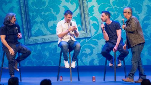 Gala Ríete tú. JJ Vaquero, Iñaki Urrutia, Dani Rovira y González Campos en el Teatro Calderón.