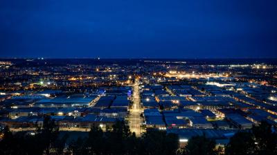 Vista nocturna polígono de San Cristóbal de Valladolid