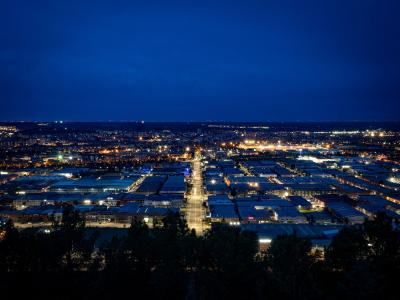 Vista nocturna polígono de San Cristóbal de Valladolid