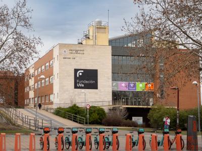 Estación de BIKI en el Campus Miguel Delibes de la Universidad de Valladolid.